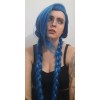 Jextech Peluca Jinx Doble Trenza 100cm League Of Legends Cosplay
