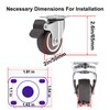 Urcollections 2" Caster TPR Wheels 4 Pack with Rotation Top