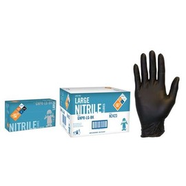 Safety Zone GNPR-LG-BK GNPR Standard Glove, Textured, Powder-Free, L, Nitrile, Black (Pack of 1000)