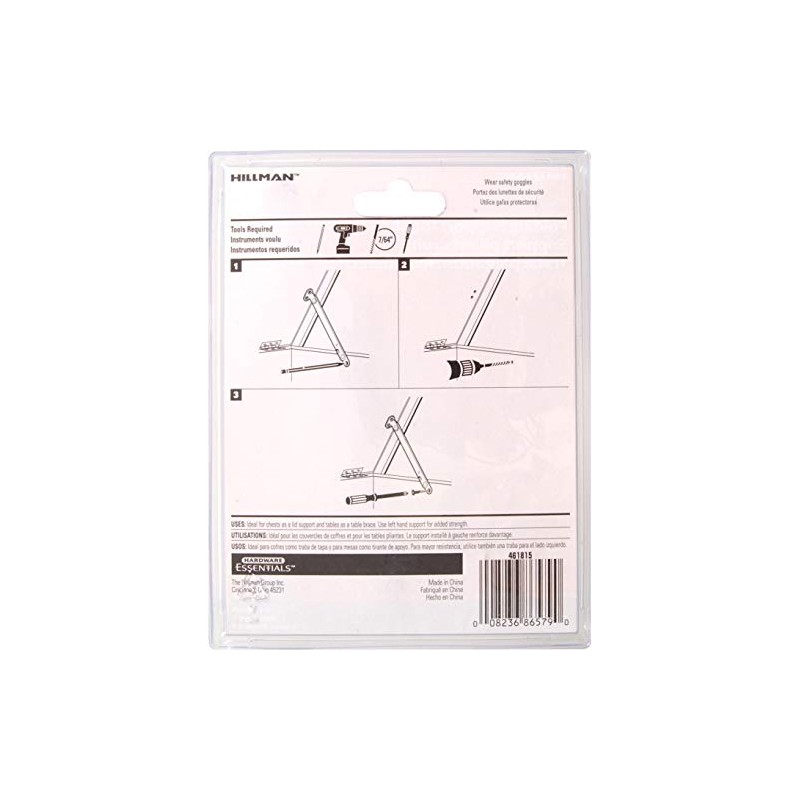 Hardware Essentials 851581 Folding Support Right Side Brass