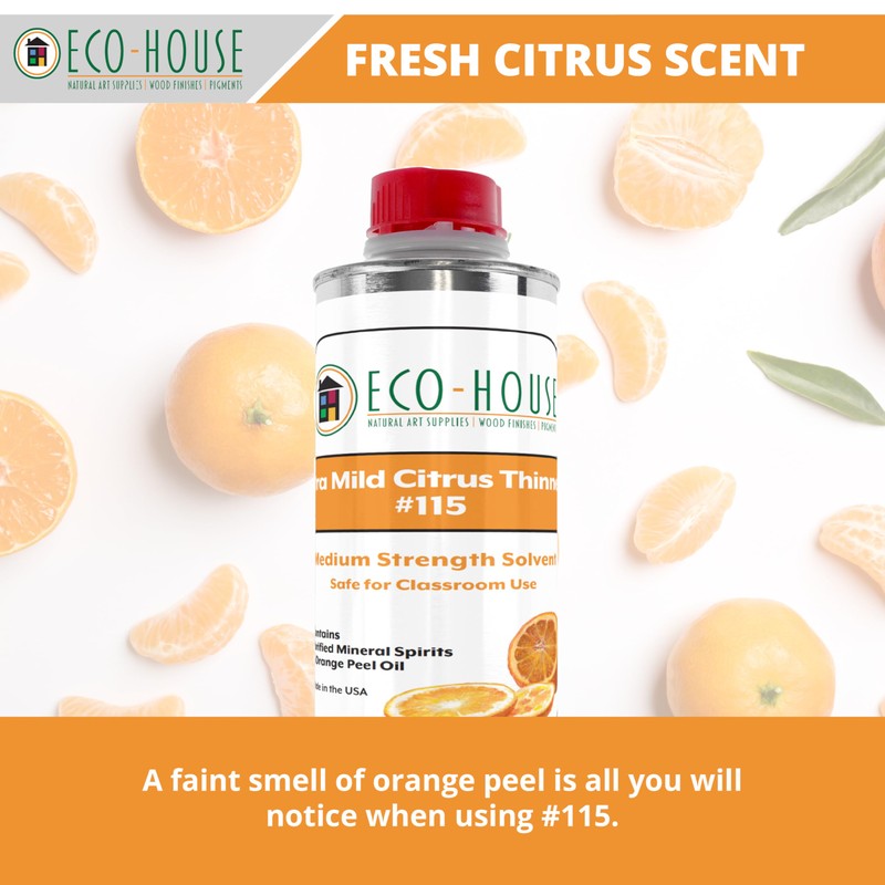 ECO-HOUSE 115 Xtra Mild Paint Thinner – Citrus Scent, Low
