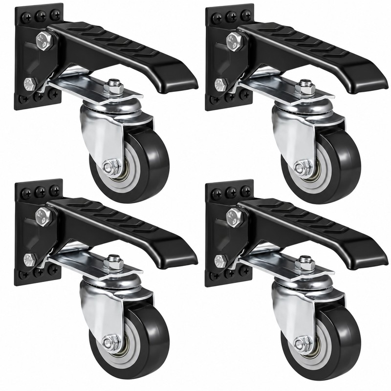 Retractable Workbench Casters, Set of 4 – 660 lb Total