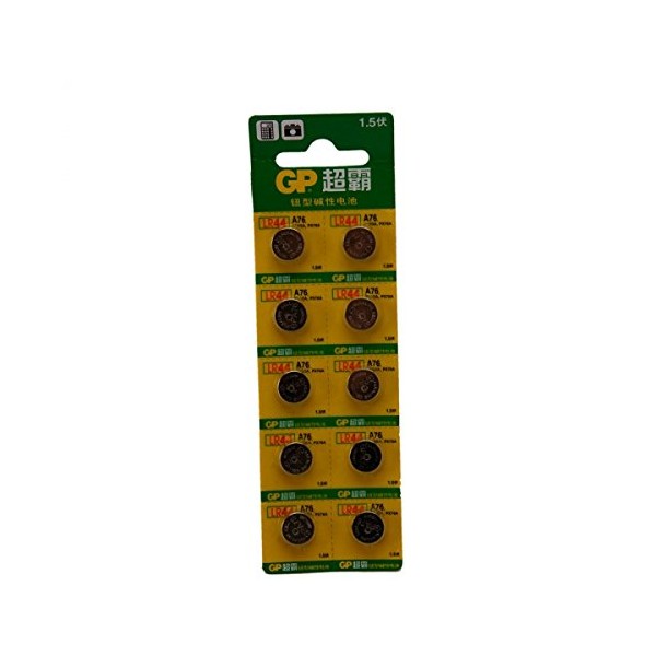 10Pcs GP LR44 A76 1.5V Alkaline Button Cell Batteries