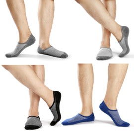 Mottee&Zconia Mens No Show Ankle Low Cut Reinforced Socks comfy Cotton Casual Non-Slide Socks