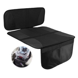 MINZHI Seat Protector Car Seat with Non-Slip Function Car Seat Protector, Child Seat Pads for Car, Car Seat Cover with Mesh Pockets, Car Seat Cover, Seat Protection, Suitable for Children (Black)