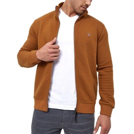 Indicode Men's Bermie Sweat Jacket with Stand-Up Collar Cardigan Men's Jacket Sweater Men, Rubber
