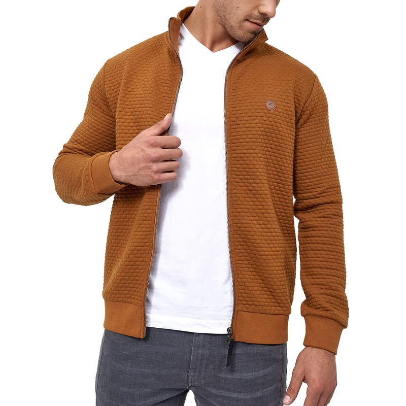 Indicode Men's Bermie Sweat Jacket with Stand-Up Collar Cardigan Men's