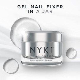 NYK1 Strengthening Nail Builder Gel For Nails (.5 Fl Oz / 15ml) NYK1 NailForce Gel Builder For Nails Fix Split Broken Nail Strengthener - Clear Polygel Nail Gel Builder UV Gel and LED Hard Gel For Nails