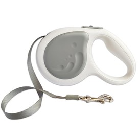 THKWOO Dog Leash Extendable Dog Leash Automatic Winding Length 5M Load 66.1 lbs (30 kg) Lightweight Dog Leash for Small Dogs Medium Dogs Walking Strong Nylon Tape One Click Stop, Easy to Carry (Gray)