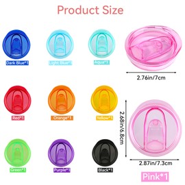 10 Pcs Skinny Tumbler Lid Replacement, 20 Oz Tumbler Lid Fit Skinny Cup, Spill-Proof Replacement Lids for 20 Oz, Silicone Sliding Cover Mug Topper Straw Friendly for Work Travel Daily Use, Multi