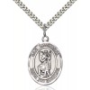 Bliss Sterling Silver San Cristobal Religious Medal Pendant Necklace 24"