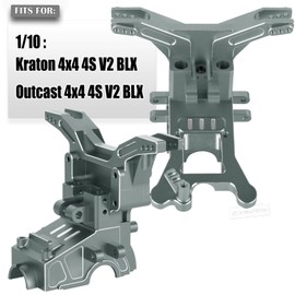 RCarmubWow RC Transmission Case Upgrades Part for 1/10 Kraton 4x4 4S V2 BLX,Outcast 4x4 4S V2 BLX,Alloy Aluminium Front Rear Transmission Case Gearbox Case,Titanium