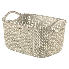 CURVER Rectangular Knit Basket, Oasis White, 24.8 x 17.5 x 13.10 cm