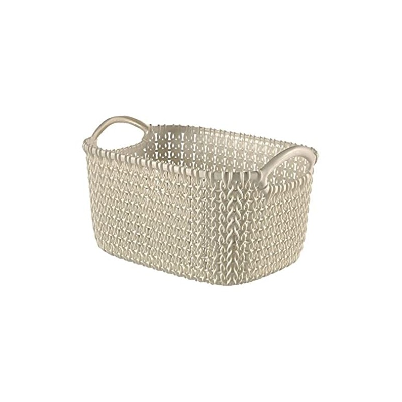 CURVER Rectangular Knit Basket, Oasis White, 24.8 x 17.5 x