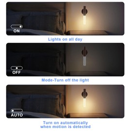 LANDGOO LED Motion Sensor Lights Wall Lamps Set of 2 Battery Operated Wall Sconces Rechargeable Lighting for Hallway Stairway Magnetic 360° Rotation (Black Walnut Wood 2PCS)