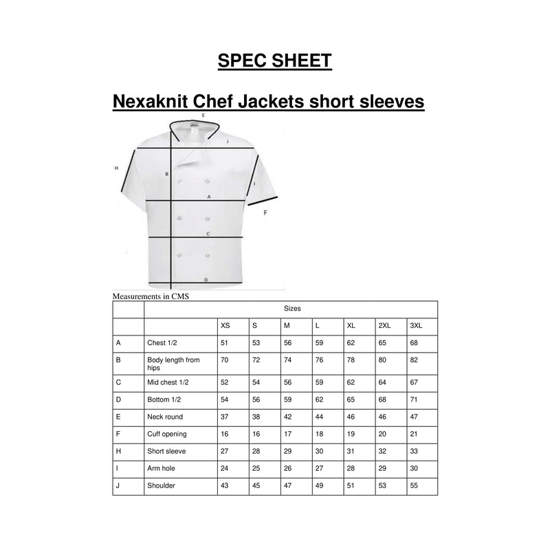NexaKnit Chef Jacket/Chef Coat Short Sleeves (Black, Medium)