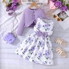 Little Girls Dress and Cardigan 2 Piece Outfits Floral Tank