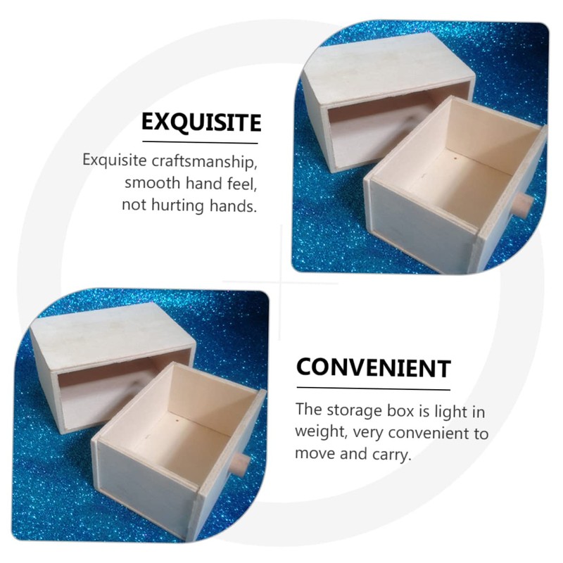 OSALADI 2pcs Wooden Storage Case High Capacity Drawer Organizer for
