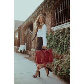 ECOSUSI Laptop Bag for Women Briefcase Bag PU Leather Messenger College Satchel fit 15.6" Computer