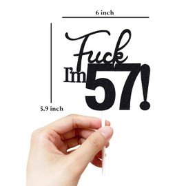 57 decoraciones para tartas, 57 decoraciones para tartas de cumpleaños, purpurina negra, divertida decoración para tartas 57 para hombres, 57 decoraciones para tartas para mujeres, decoraciones de cumpleaños 57, decoración para tartas de cumpleaños 57, c