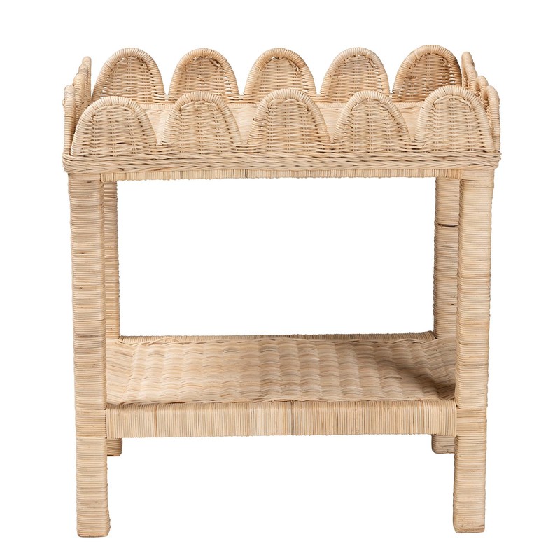 Bali & pari Sumana Bohemian Scallop Natural Rattan and Mahogany