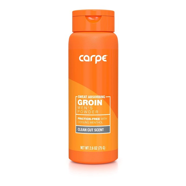 Carpe Sweat Absorbing Groin Powder (For Men)  - Designed for Maximum Sweat Absorption - Mess and Friction Free, Stop Chafing