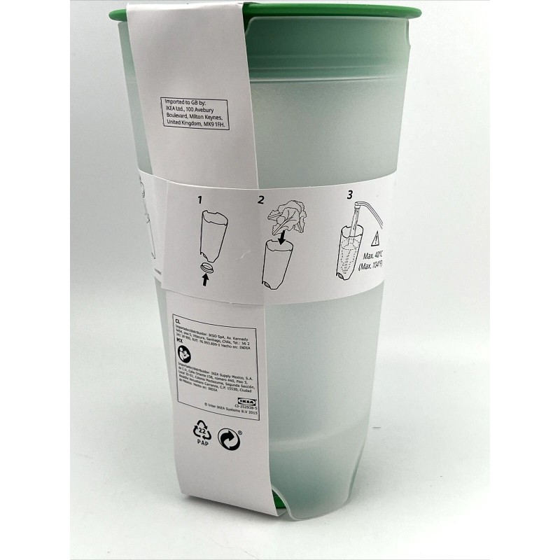 IKEA New Ikea UPPFYLLD Salad shaker with strainer, bright green/clear,
