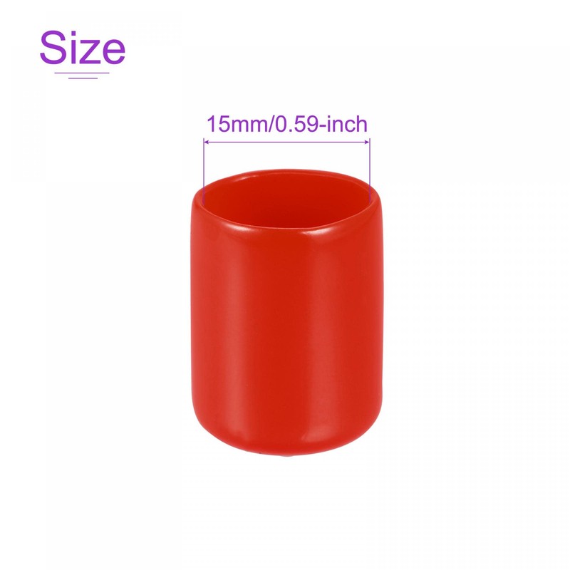 sourcing map Pack of 20 15 mm Protector Rubber End