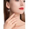 Zhi Kexin Daisy Cross Dangle Drop Earrings for Women 925