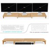 Nnewvante Monitor Stand Riser, 60 inch Large Bamboo Dual Monitor