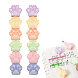 Coollooda Highlighters, Highlighters (Set of 5 Colors), Cat Claw Shaped Portable Highlighter Maker Pen, Cartoon Highlighter, Cute, Quick Drying, for Kids, Students, Adults, Stationery, Writing,