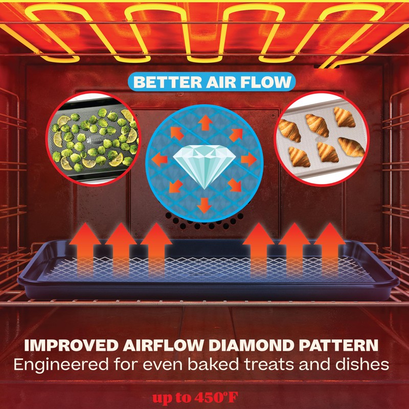 Baker's Secret Baking Sheets Non Stick, 3x Cookie Sheets for