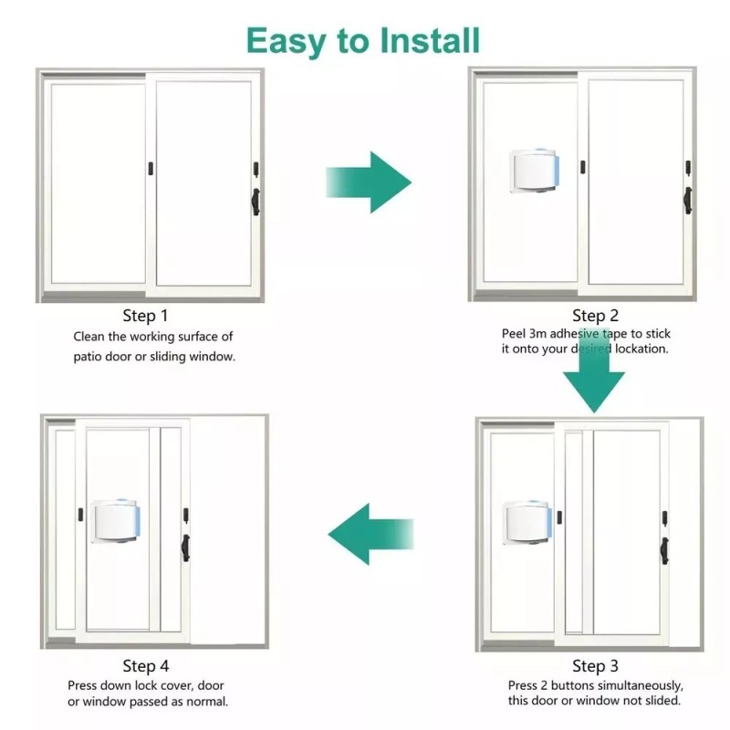 OKEFAn Sliding Glass Door Child Lock OKEFAN 4 Pack Baby