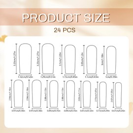 GlamRays 24 Pieces French Tip Press On Nails Ballerina Fake Nails Full Cover Sticker Nails with Rhinestones Star Acrylic Nails