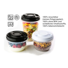 2friends 6 Frischhaltedosen mit Schraubdeckel, z.B. für Meal Prep, stapelbar, gefriergeeignet, mikrowellengeeignet, BPA-freier Kunststoff, geprüfte Qualität!