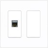 RiteAV 1 Port Cat7 Shielded Ethernet Wall Plate - 2 Gang [Screwless White]