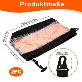 Feirdhoo Pack of 2 Small Tool Zipper Pouch, Tool Bag Small for Electricians, Transparent Tool Bag Empty, 30 cm Portable Tool Bag - Waterproof and Antistatic