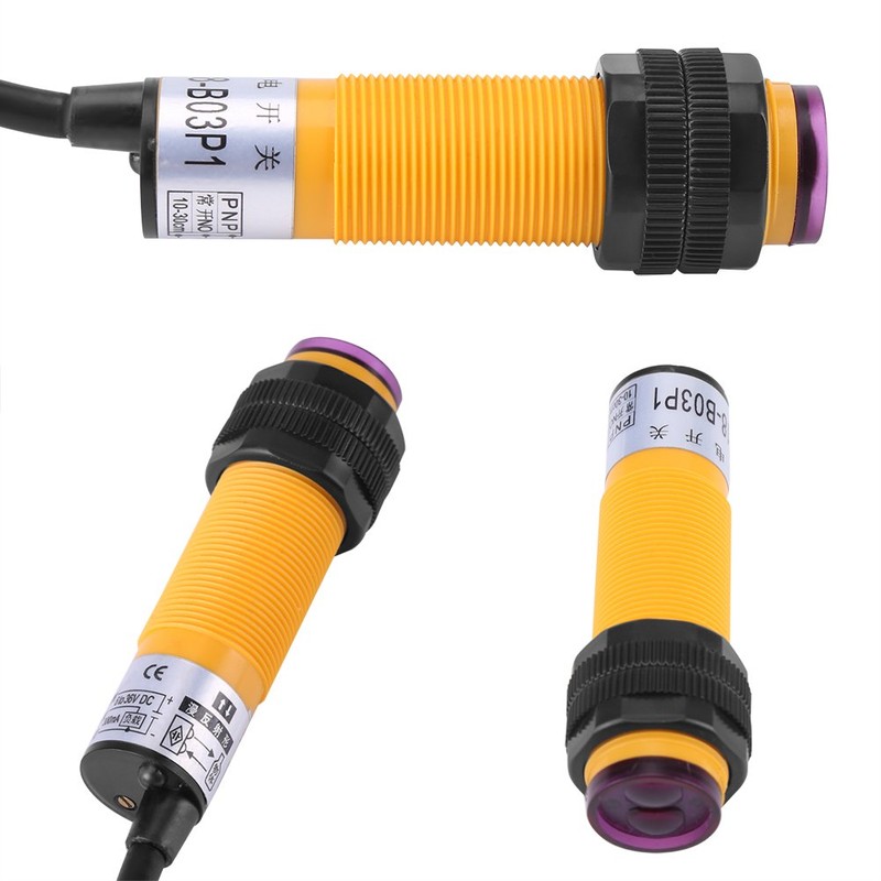Photoelectric Sensor Switch,Detect Sensor DC 3 Wire 6-36V Pnp IR