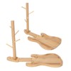 Key Storage Tray Wood Modern Guitar Shaped Base Jewelry Key