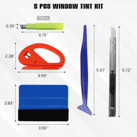 Ongfuwu 15PCS Window Tint Kit, Car Vinyl Wrap Application Tools, Auto Window Film Tinting Kit, Glass Protective Film Installation Set Includes Squeegees, Cutting Knife with Blades