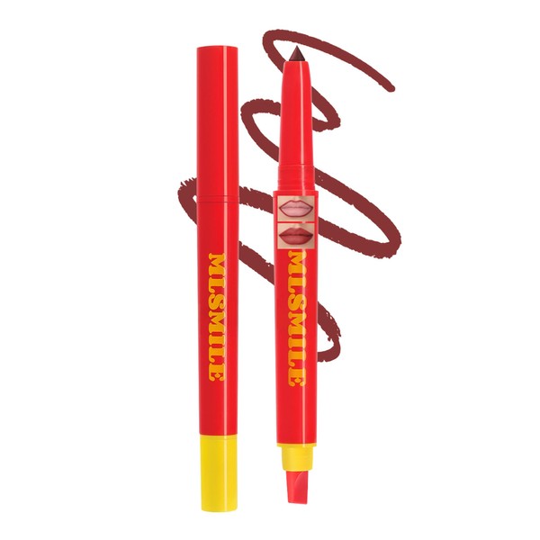 Red Lip Liner Matte 2 in 1, Plump Lipliner, Long-Lasting