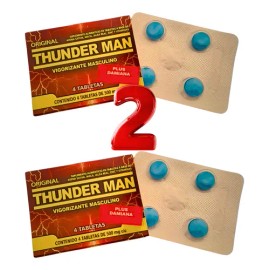 Kit 2 Thunder Man C/4 Tabs. Suplemento Alimenticio Masculino