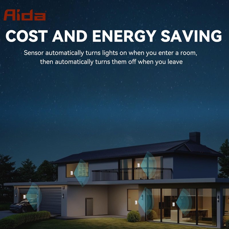 AIDA Single Pole Motion Sensor Light Switch w/Neutral Wire -