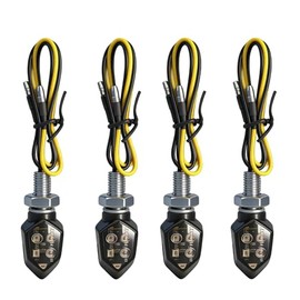 Pack of 4 LED Motorcycle Indicators 12 V, 5 LEDs M8 E Mark E24 Tested, IP65 Waterproof Motorcycle Indicator, Universal, Compact Mini LED Indicator for Motorcycle, Moped, Scooter, Bicycle, Quad, Motocross Conversions