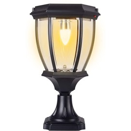 Kendal Solar Post Lights Outdoor, Waterproof Fence Solar Powered Pillar LED Light, Solar Deck Post Lights Decorations Porch Railing Patio with Clear Glass, Warm White, Black