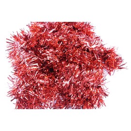 5 x Christmas Tinsel Thin Xmas Garland Tree Decorations - Red One Size