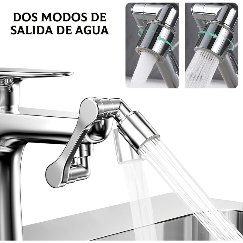 2 Piezas, Aireador Extensor De Grifo Giratorio De 1080 °,