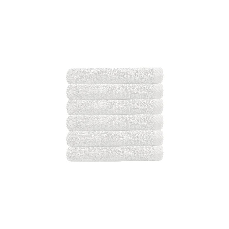 Bambury Chateau 6pack Face Washer 33x33cm White (COMC6PFWWHI)