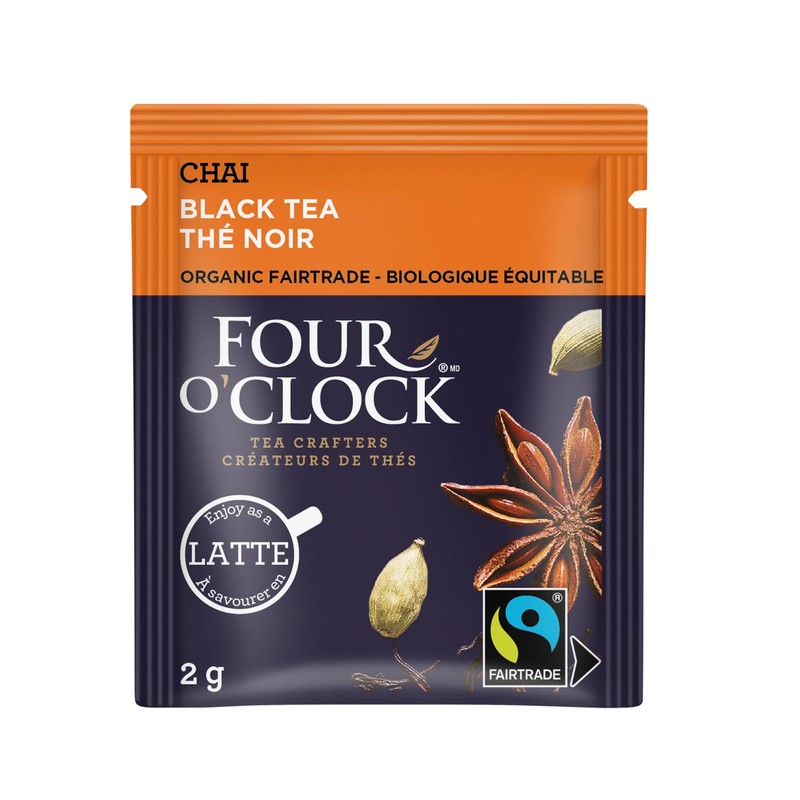 Four O'Clock Black Tea Chai Organic Fairtrade, Non-Gmo, Kosher, Gluten-Free,