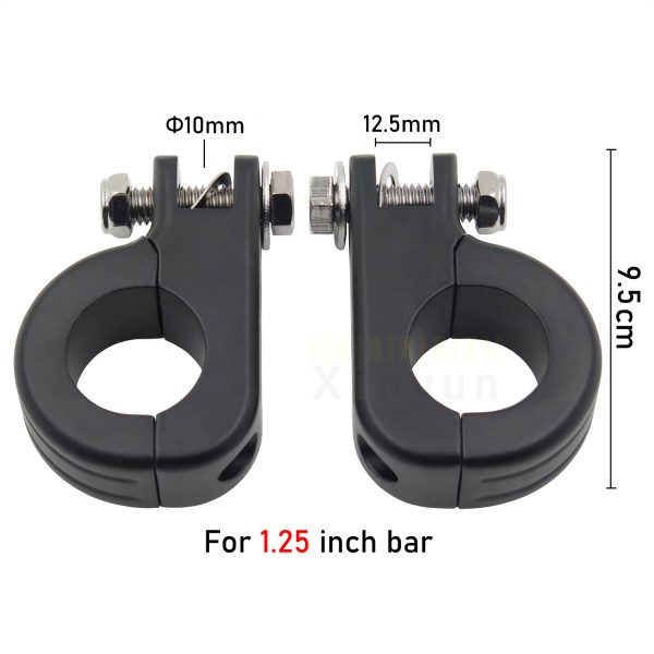 Xinyun spare parts Black Short Footpeg P-clamp Mounting Kits For